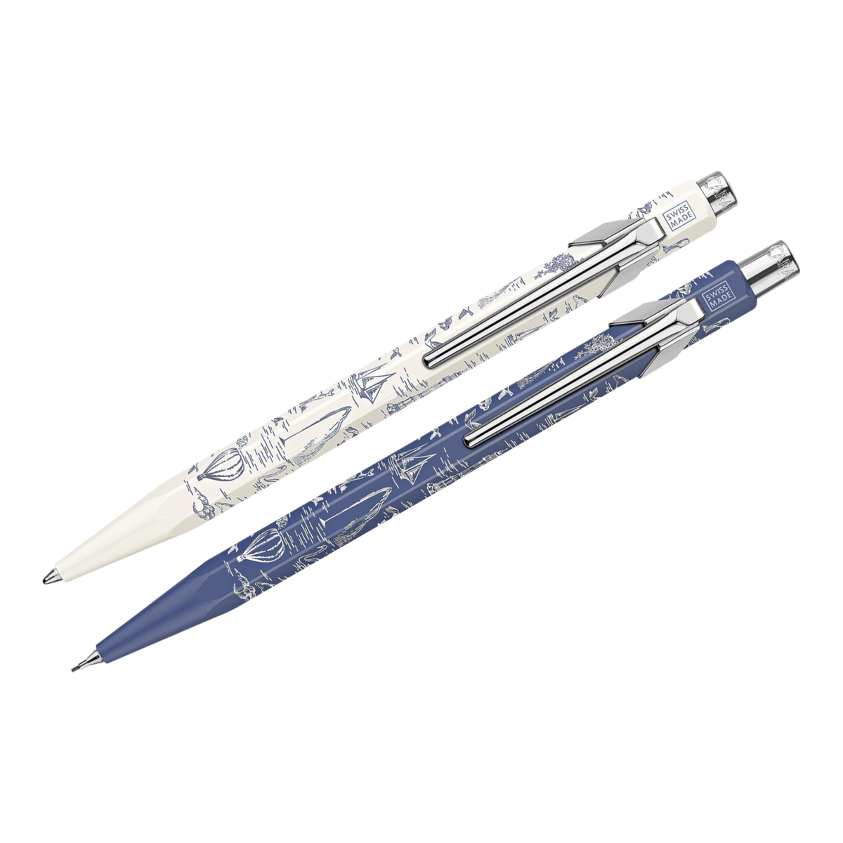 Set Caran d'Ache 849 stylo bille + porte-mine Toile de Jouy