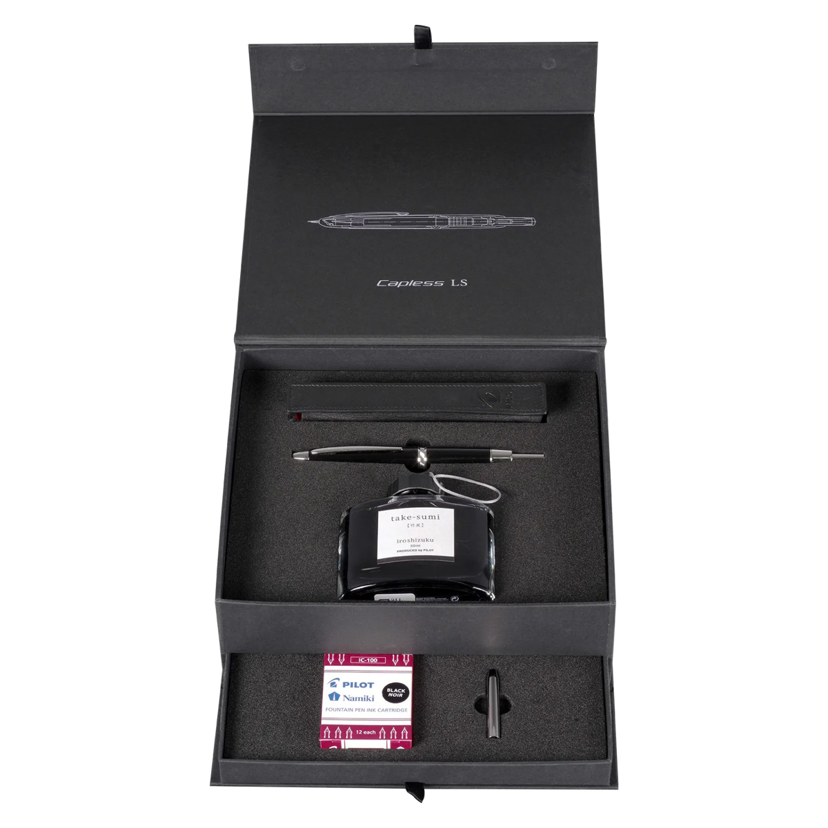 Coffret prestige du Capless LS avec étui et encre Iroshizuku